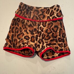 Leopard Print Kids Dance Shorts with Red Trim…only worn twice